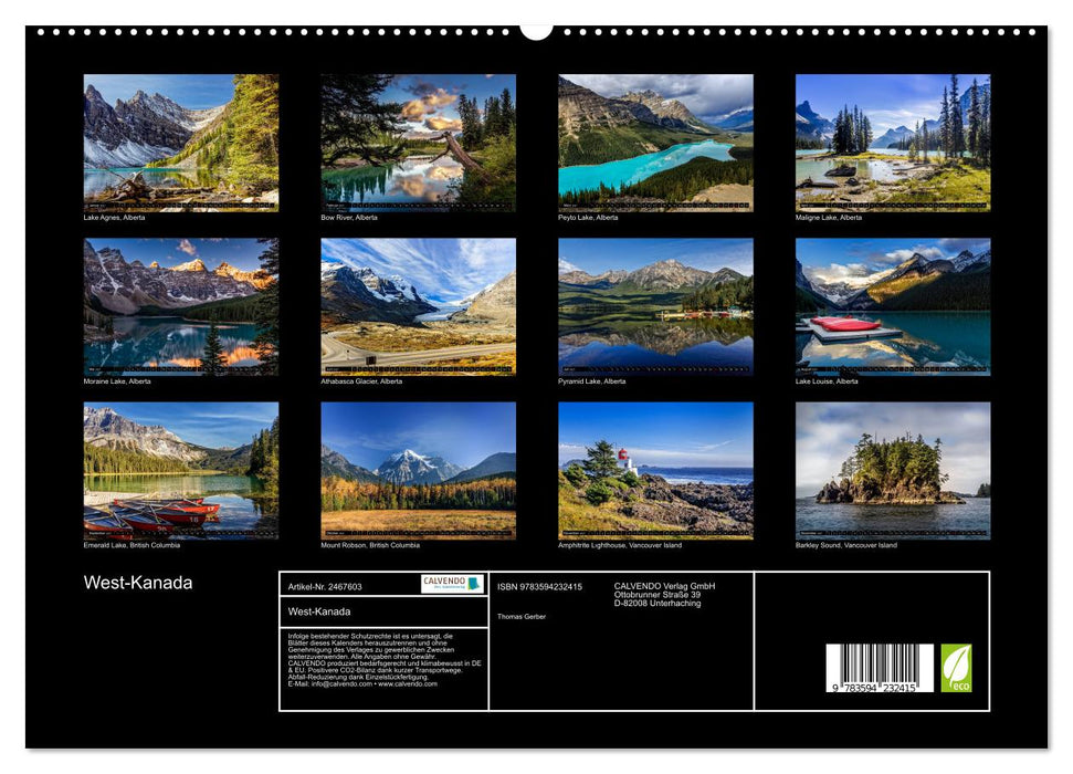 West-Kanada (CALVENDO Premium Wandkalender 2027)