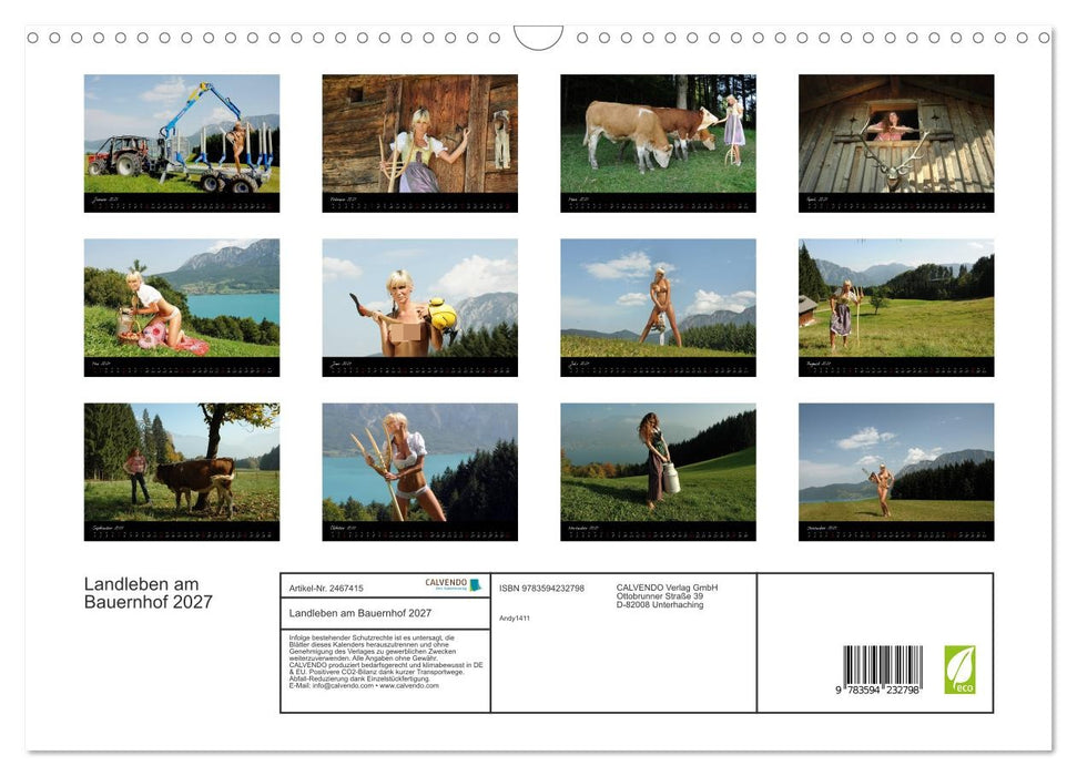 Landleben am Bauernhof 2027 (CALVENDO Wandkalender 2027)