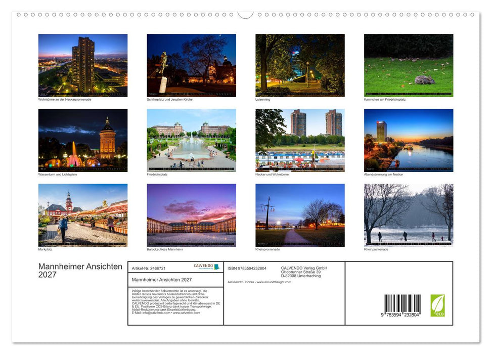 Mannheimer Ansichten 2027 (CALVENDO Premium Wandkalender 2027)