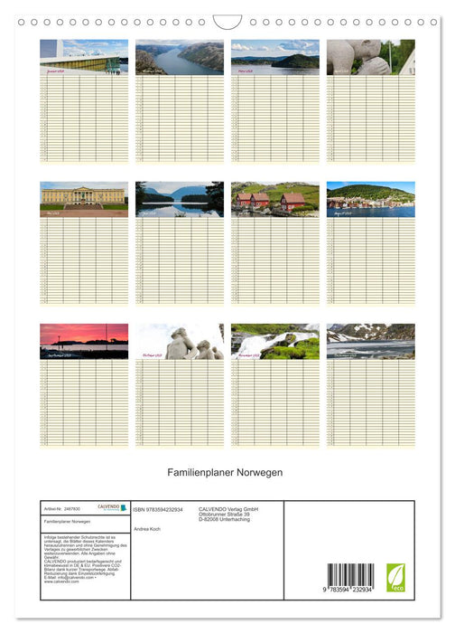 Familienplaner Norwegen (CALVENDO Wandkalender 2027)