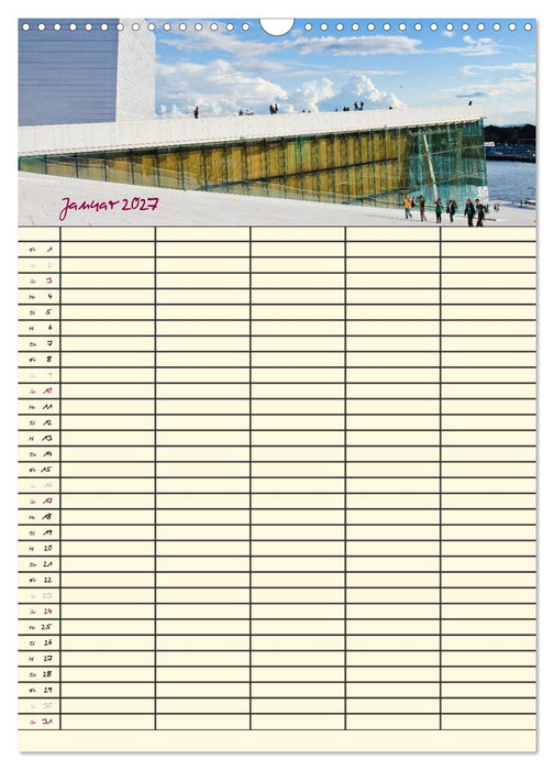 Familienplaner Norwegen (CALVENDO Wandkalender 2027)