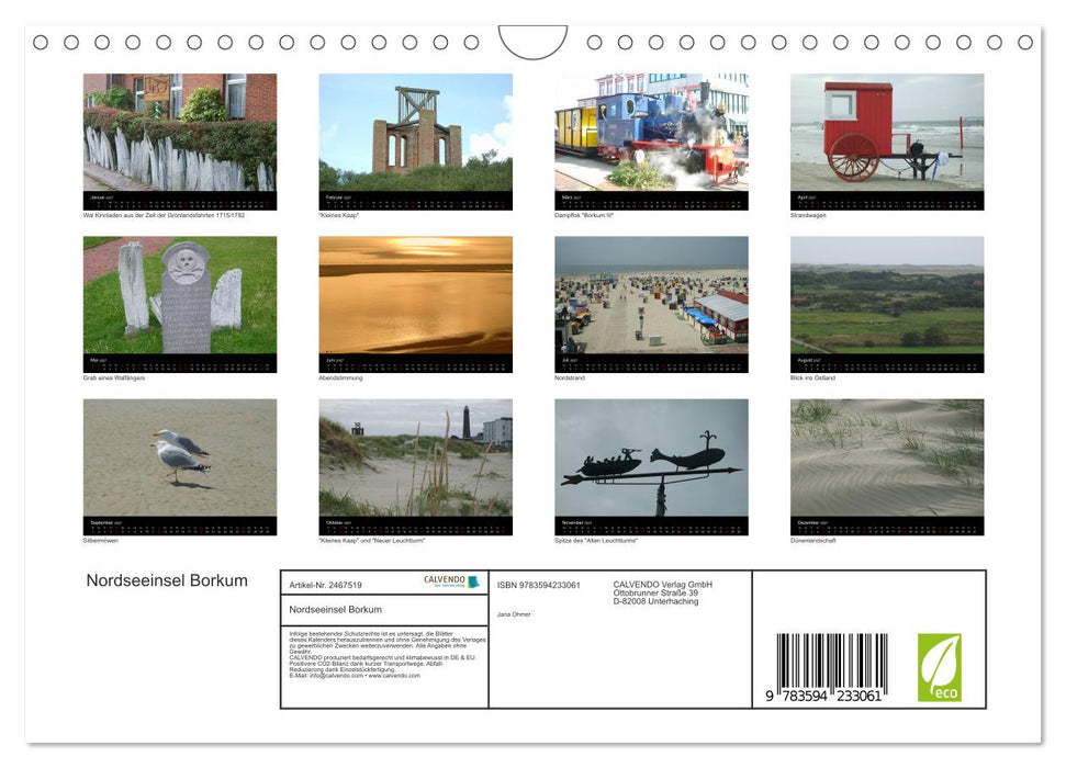 Nordseeinsel Borkum (CALVENDO Wandkalender 2027)