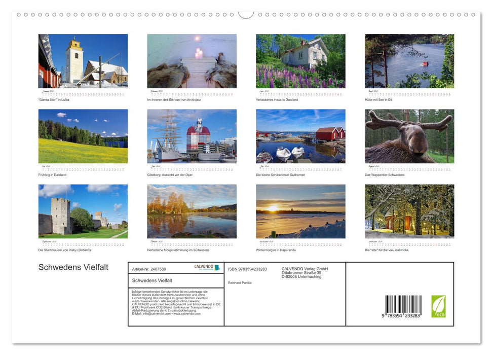 Schwedens Vielfalt (CALVENDO Premium Wandkalender 2027)