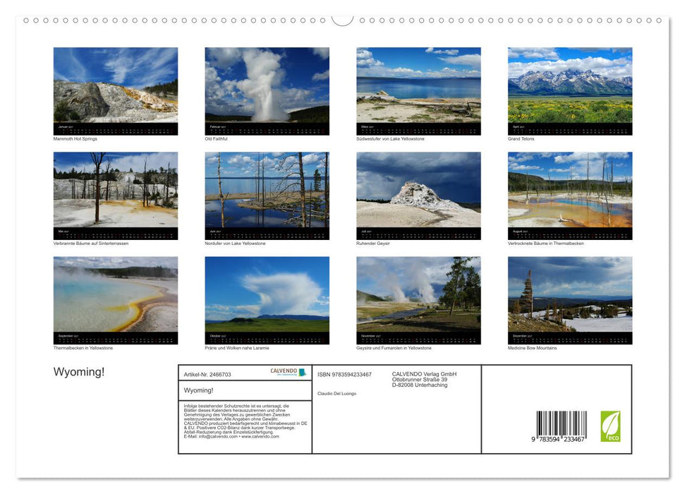Wyoming! (CALVENDO Premium Wandkalender 2027)