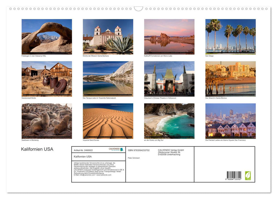 Kalifornien USA (CALVENDO Wandkalender 2027)