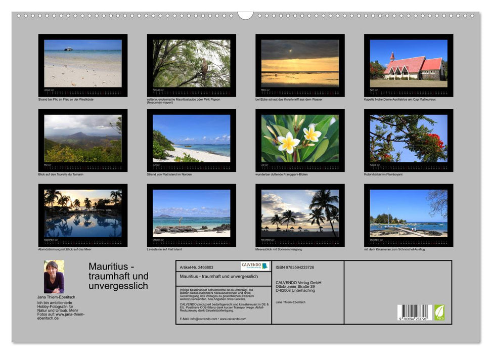 Mauritius - traumhaft und unvergesslich (CALVENDO Wandkalender 2027)