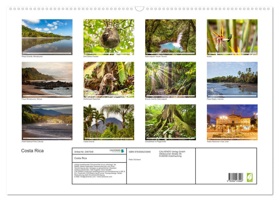Costa Rica (CALVENDO Wandkalender 2027)