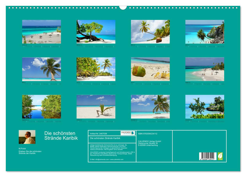 Die schönsten Strände Karibik (CALVENDO Wandkalender 2027)