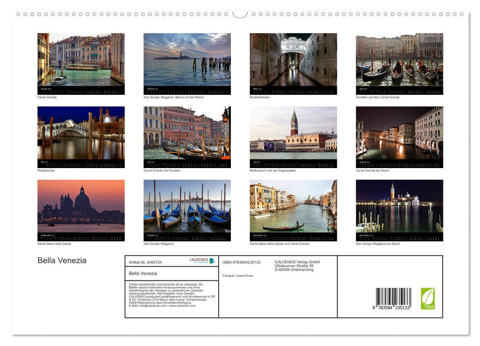 Bella Venezia (CALVENDO Premium Wandkalender 2027)