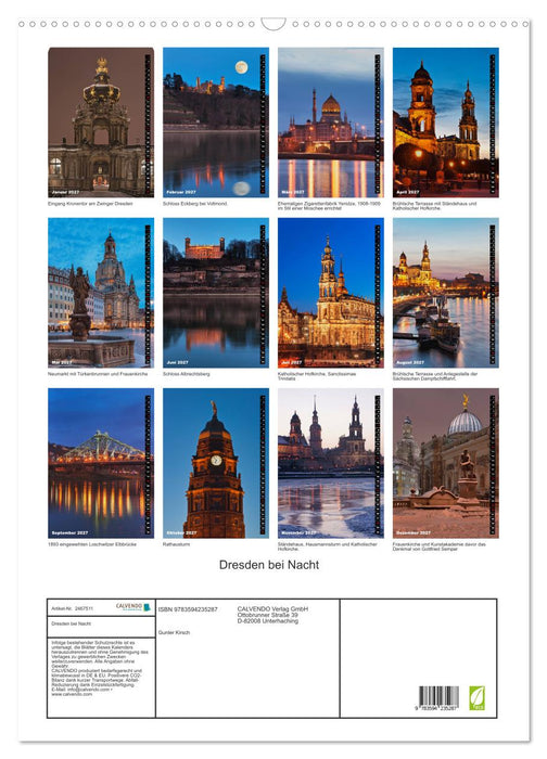 Dresden bei Nacht (CALVENDO Wandkalender 2027)
