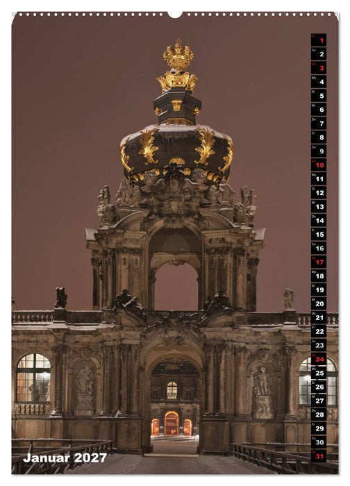 Dresden bei Nacht (CALVENDO Premium Wandkalender 2027)