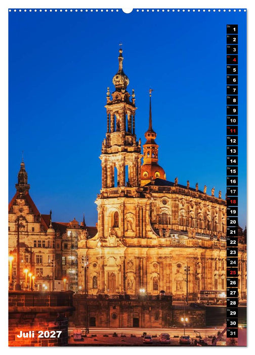 Dresden bei Nacht (CALVENDO Premium Wandkalender 2027)