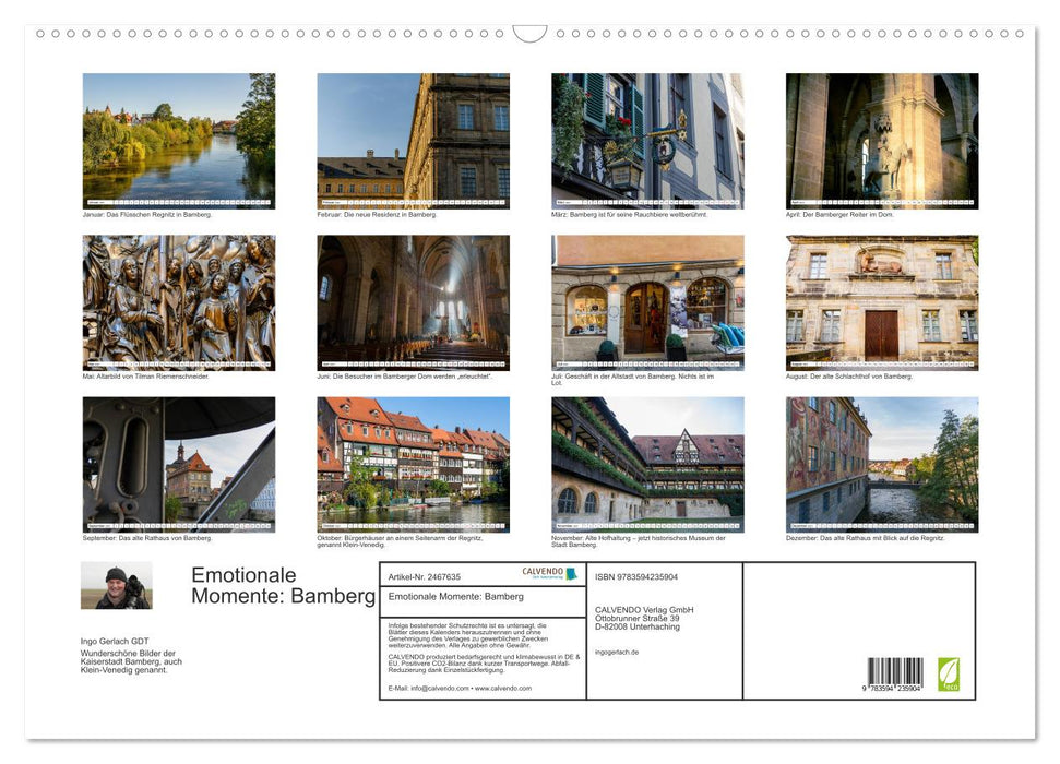 Emotionale Momente: Bamberg (CALVENDO Wandkalender 2027)