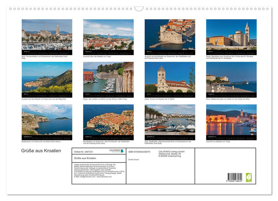 Grüße aus Kroatien (CALVENDO Wandkalender 2027)