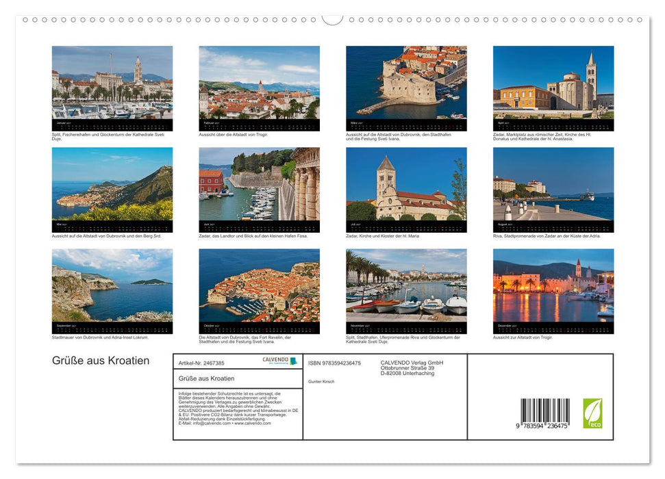 Grüße aus Kroatien (CALVENDO Premium Wandkalender 2027)