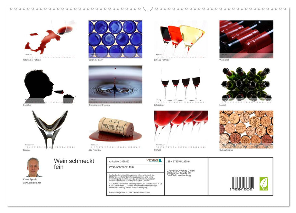 Wein schmeckt fein (CALVENDO Premium Wandkalender 2027)