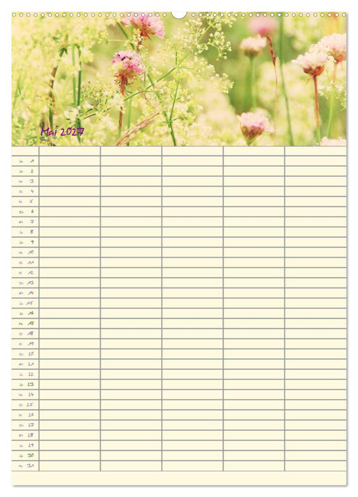 Der Naturgarten Familienplaner (CALVENDO Premium Wandkalender 2027)