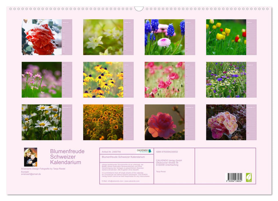 Blumenfreude Schweizer Kalendarium (CALVENDO Wandkalender 2027)