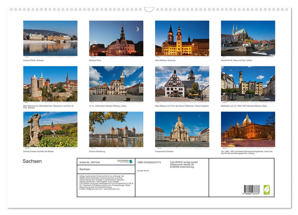 Sachsen (CALVENDO Wandkalender 2027)