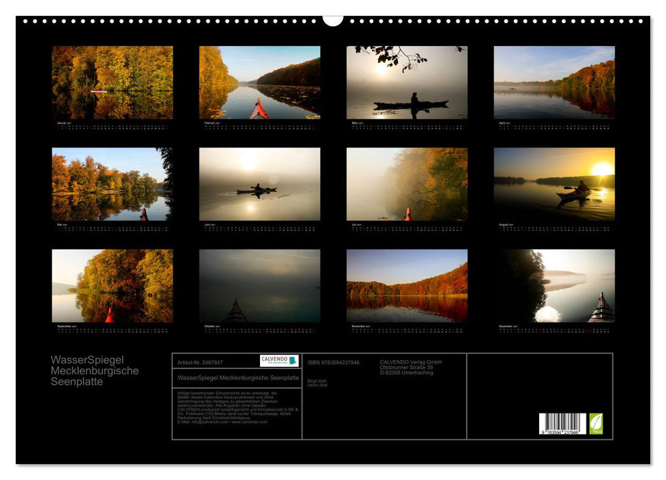 WasserSpiegel Mecklenburgische Seenplatte (CALVENDO Wandkalender 2027)