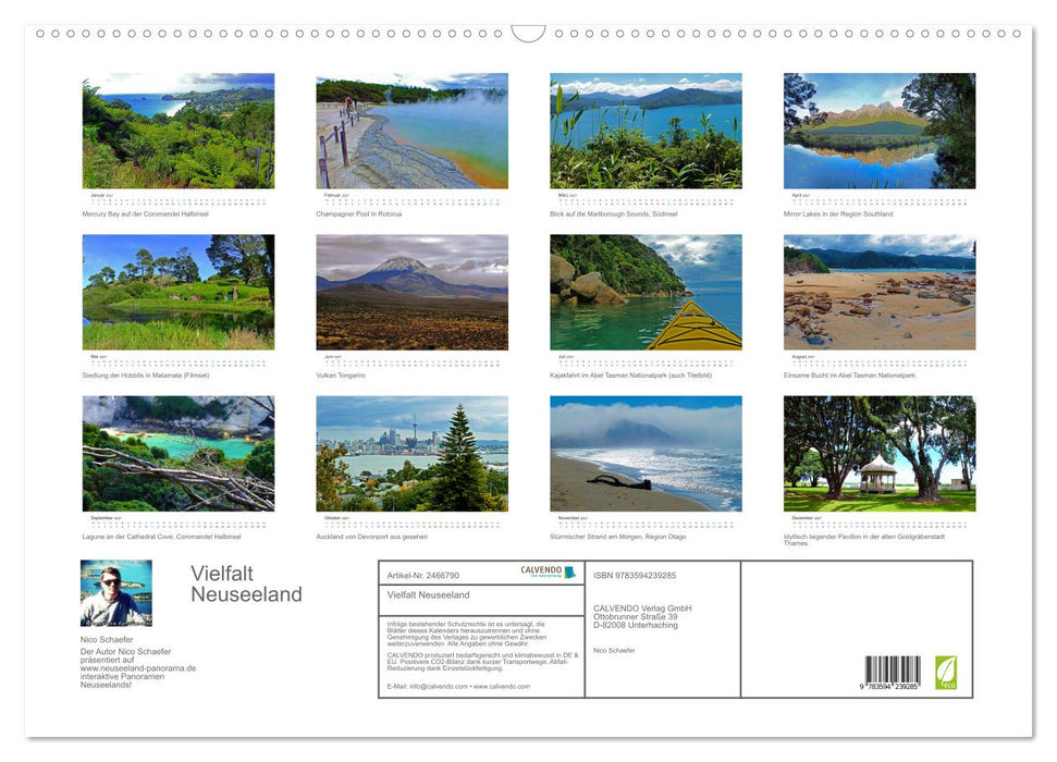 Vielfalt Neuseeland (CALVENDO Wandkalender 2027)