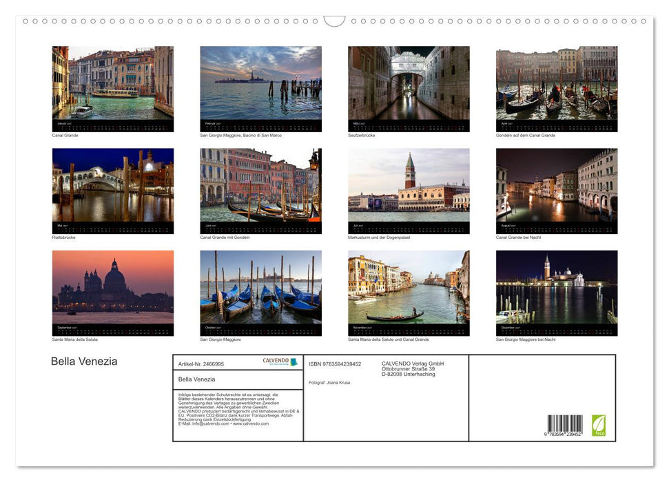 Bella Venezia (CALVENDO Wandkalender 2027)