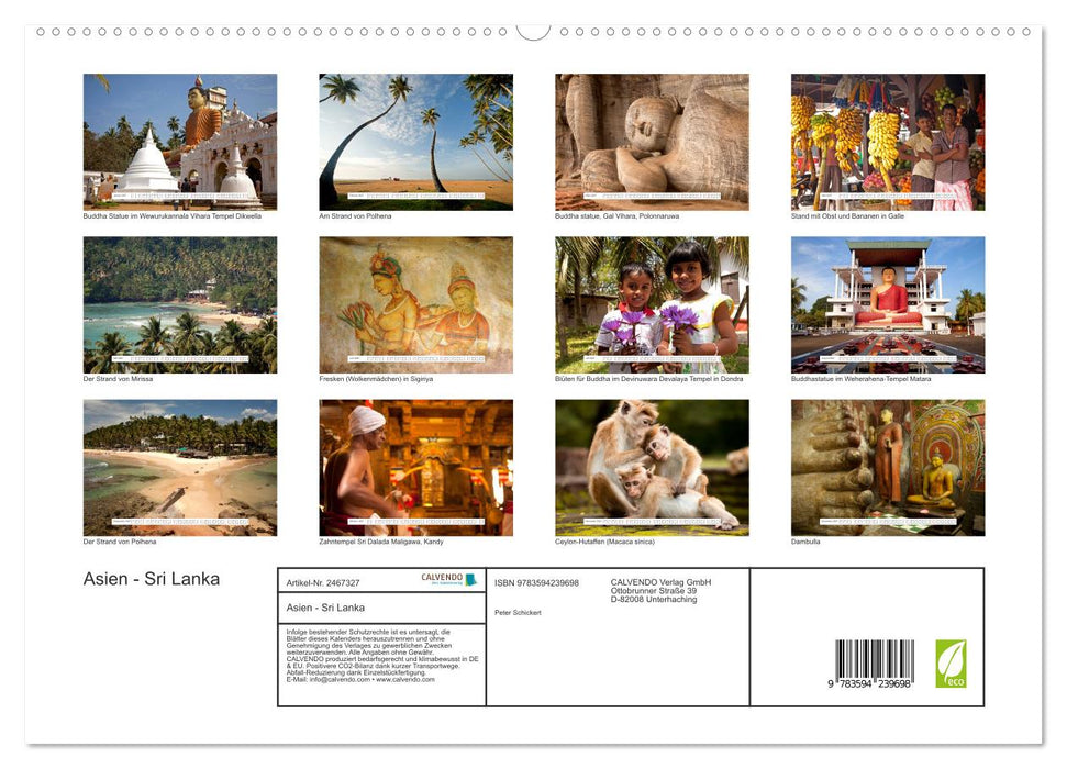 Asien - Sri Lanka (CALVENDO Premium Wandkalender 2027)