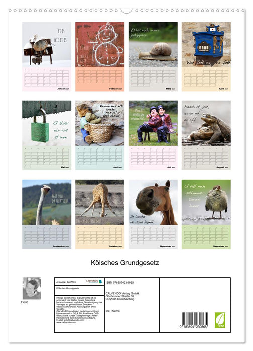 Kölsches Grundgesetz (CALVENDO Premium Wandkalender 2027)