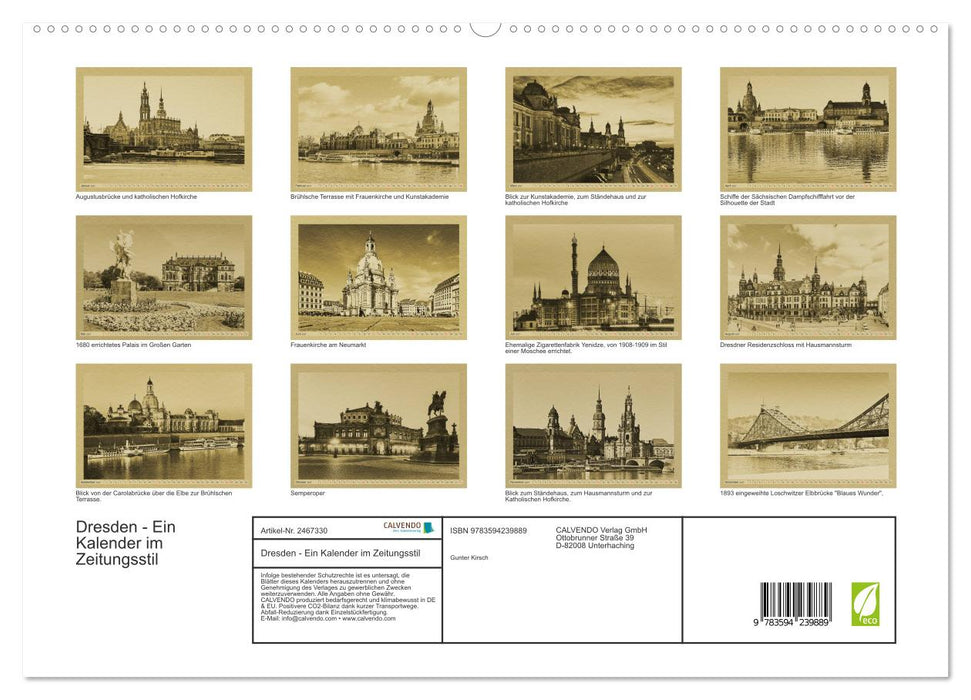 Dresden - Ein Kalender im Zeitungsstil (CALVENDO Premium Wandkalender 2027)