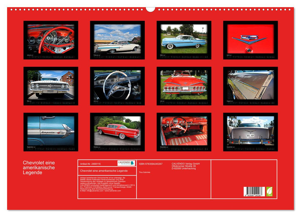 Chevrolet eine amerikanische Legende (CALVENDO Wandkalender 2027)