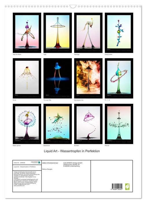 Liquid Art - Wassertropfen in Perfektion (CALVENDO Wandkalender 2027)