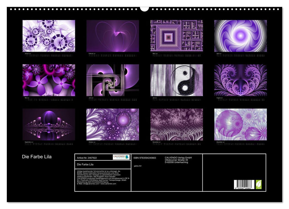Die Farbe Lila (CALVENDO Wandkalender 2027)