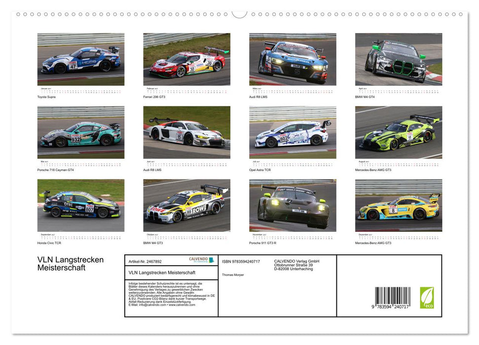 VLN Langstrecken Meisterschaft (CALVENDO Premium Wandkalender 2027)