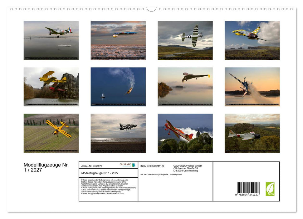 Modellflugzeuge Nr. 1 / 2027 (CALVENDO Premium Wandkalender 2027)