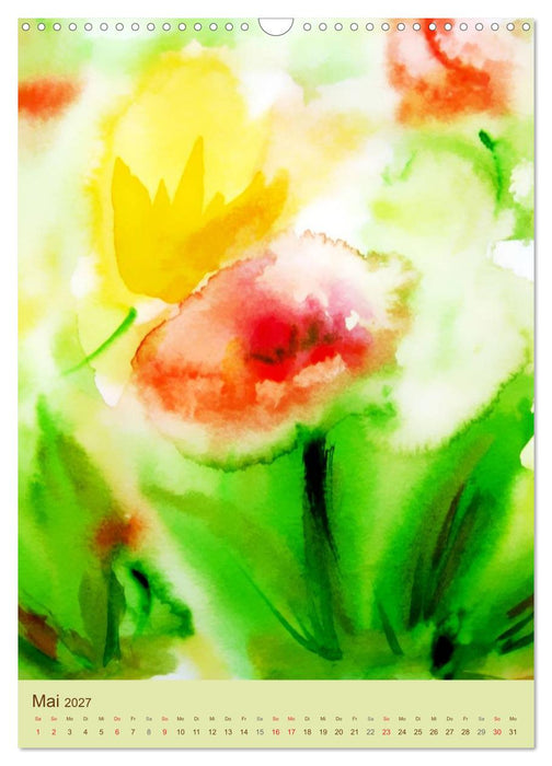 Blumenaquarelle (CALVENDO Wandkalender 2027)