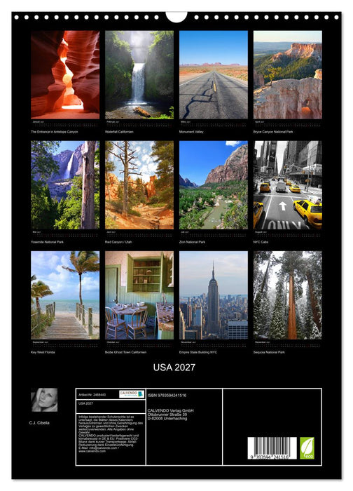USA 2027 (CALVENDO Wandkalender 2027)