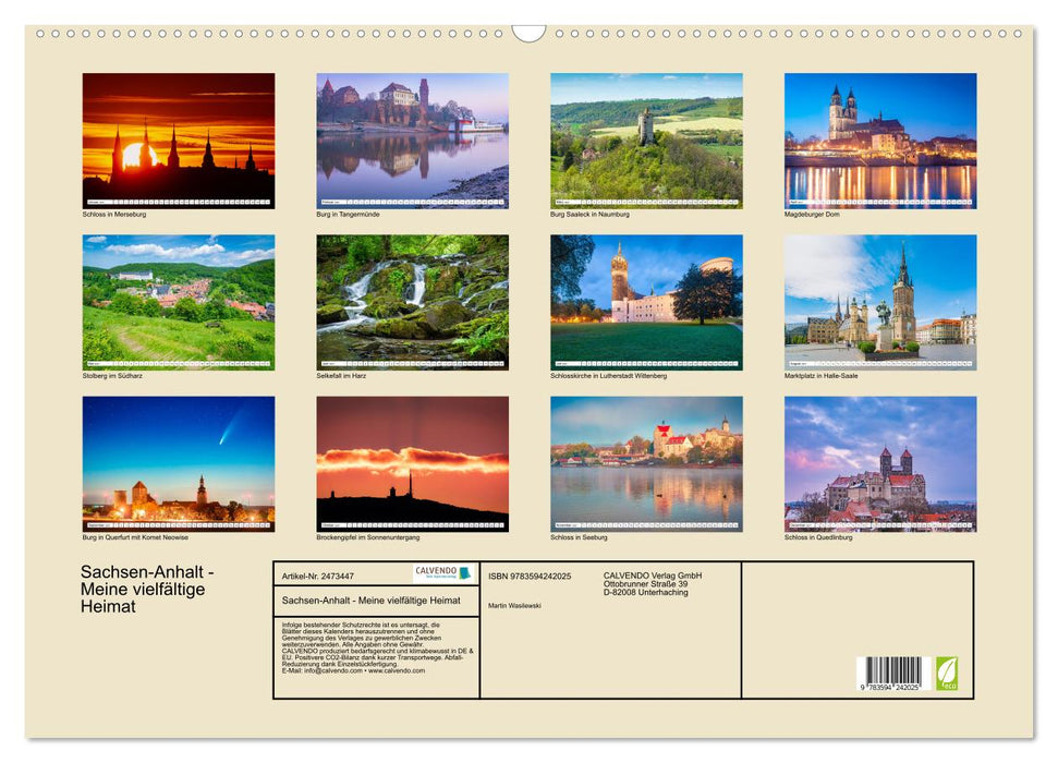 Sachsen-Anhalt - Meine vielfältige Heimat (CALVENDO Wandkalender 2027)