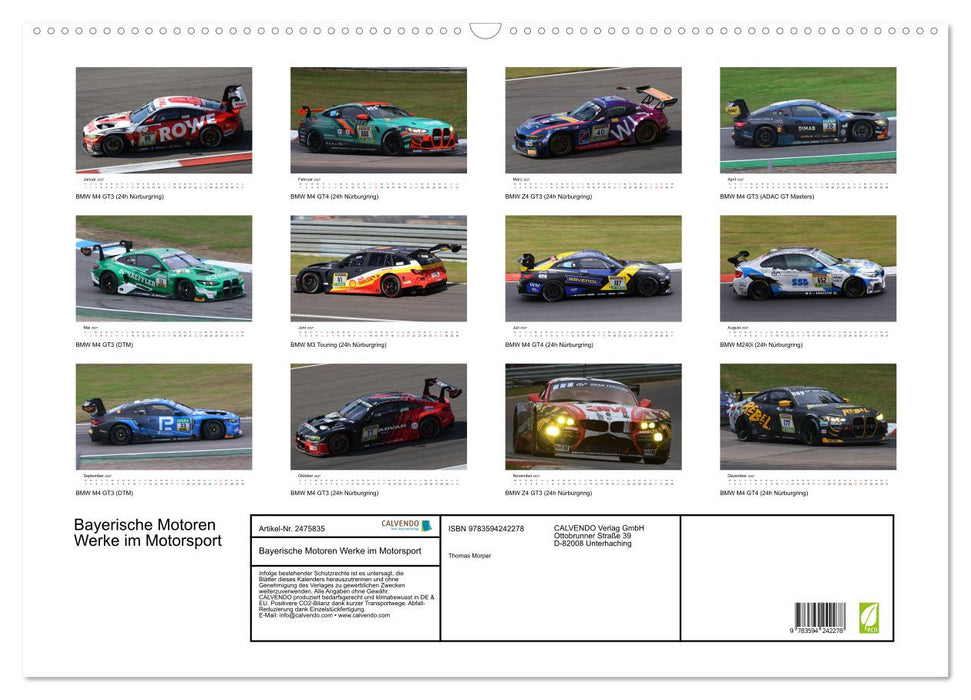 Bayerische Motoren Werke im Motorsport (CALVENDO Wandkalender 2027)