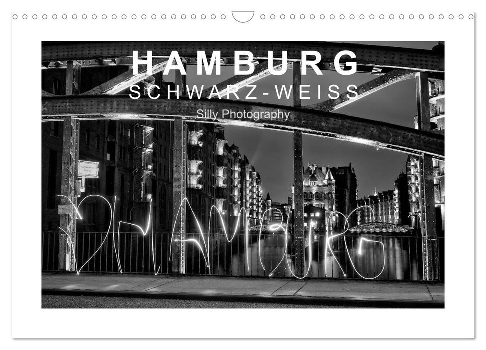 Hamburg in schwarz-weiß (CALVENDO Wandkalender 2027)