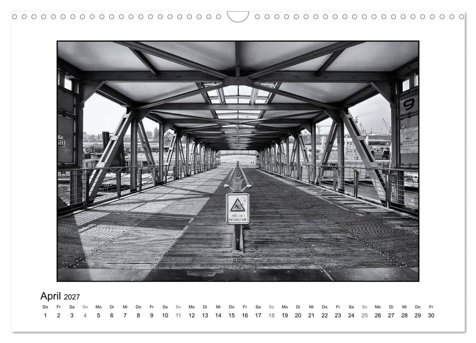 Hamburg in schwarz-weiß (CALVENDO Wandkalender 2027)
