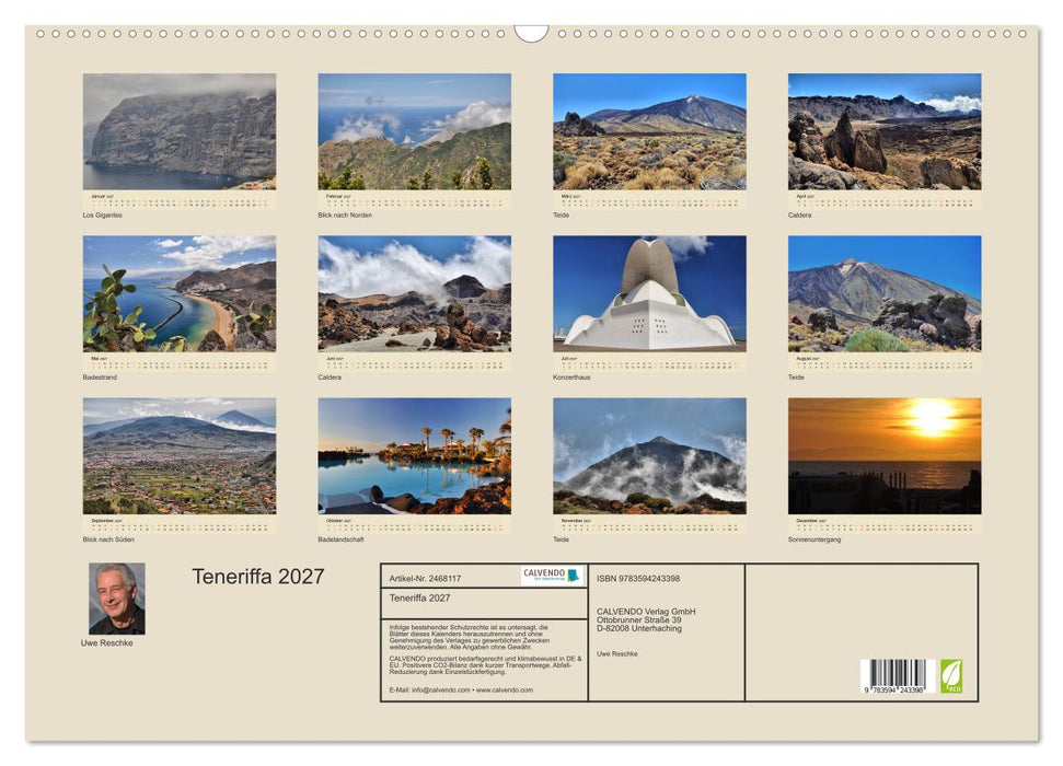 Teneriffa 2027 (CALVENDO Wandkalender 2027)