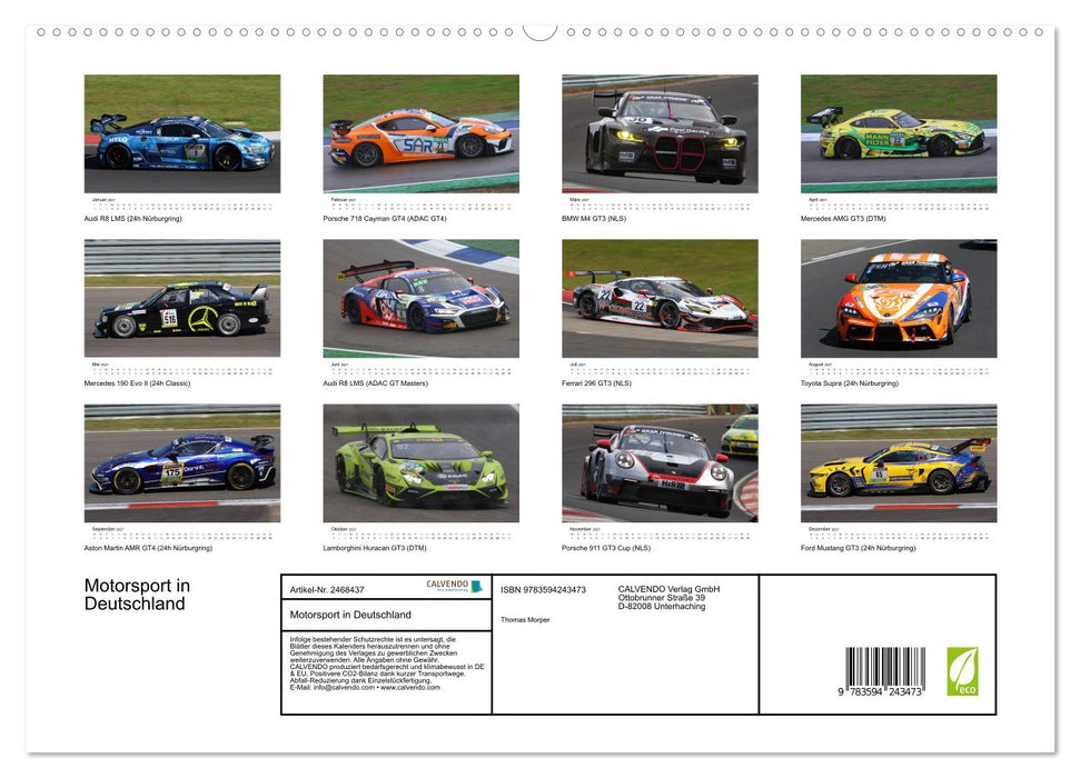 Motorsport in Deutschland (CALVENDO Premium Wandkalender 2027)