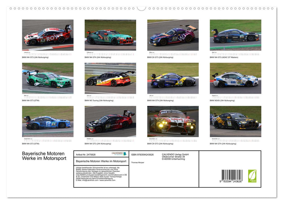 Bayerische Motoren Werke im Motorsport (CALVENDO Premium Wandkalender 2027)