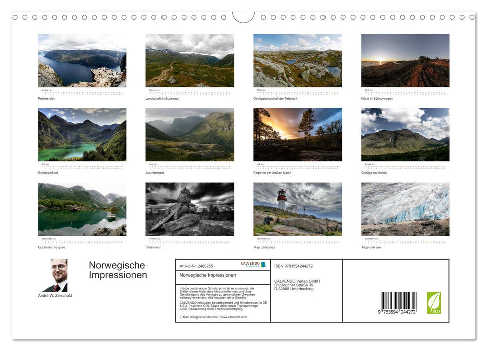 Norwegische Impressionen (CALVENDO Wandkalender 2027)