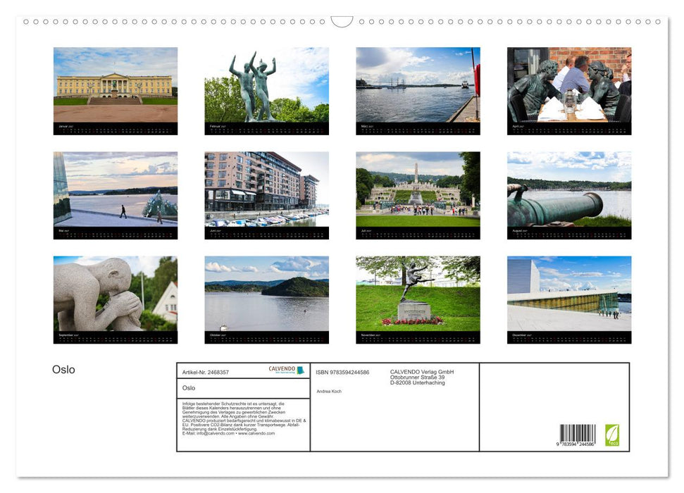 Oslo (CALVENDO Wandkalender 2027)