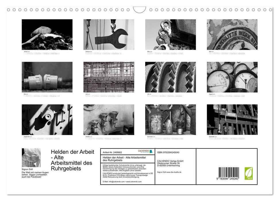 Helden der Arbeit - Alte Arbeitsmittel des Ruhrgebiets (CALVENDO Wandkalender 2027)