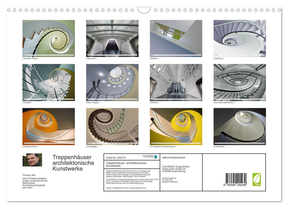 Treppenhäuser architektonische Kunstwerke (CALVENDO Wandkalender 2027)
