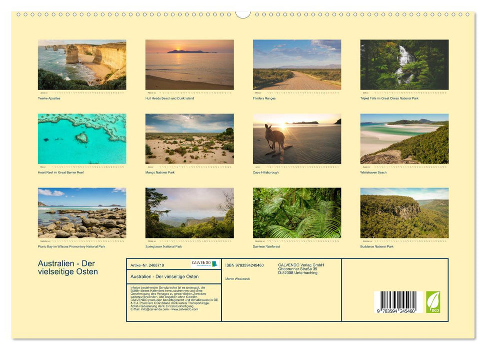Australien - Der vielseitige Osten (CALVENDO Premium Wandkalender 2027)
