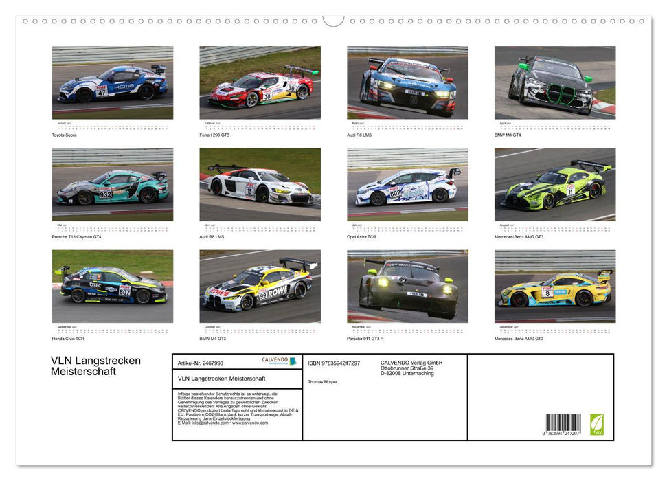VLN Langstrecken Meisterschaft (CALVENDO Wandkalender 2027)