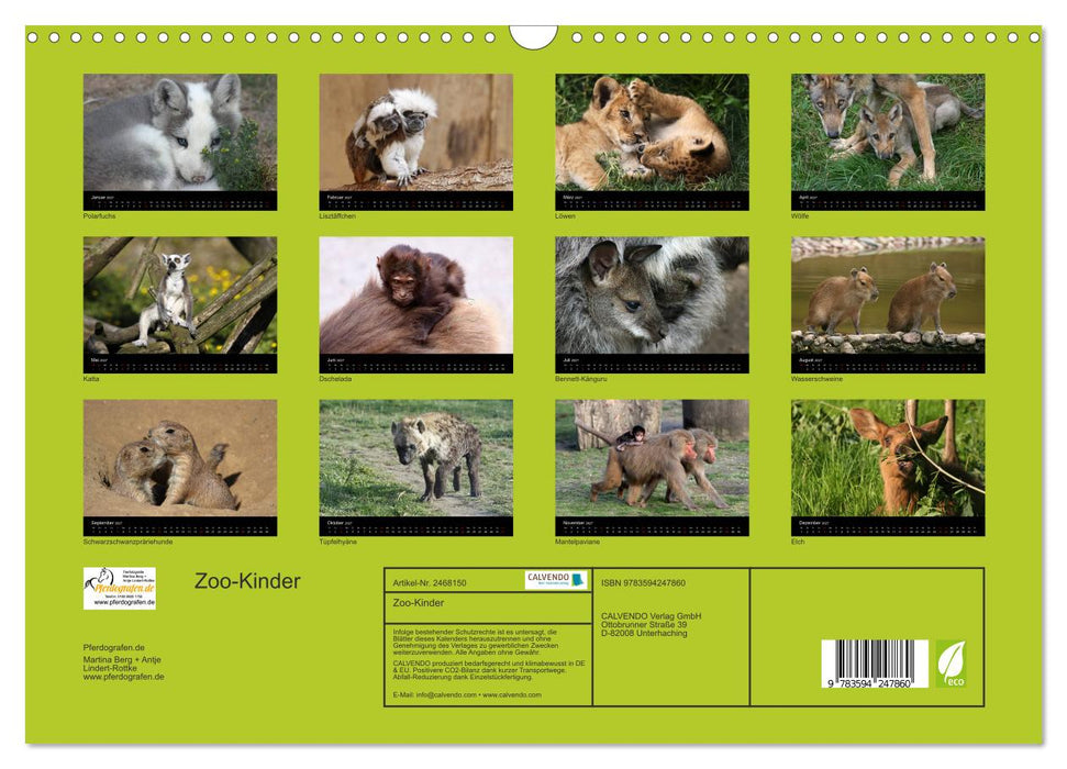 Zoo-Kinder (CALVENDO Wandkalender 2027)